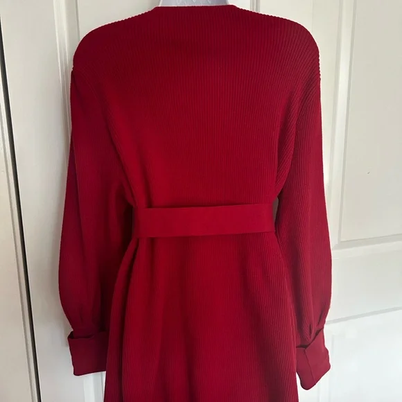 CAbi cabaret Red Cardigan Wrap Sweater with Bishop Sleeves - Picture 7 of 8